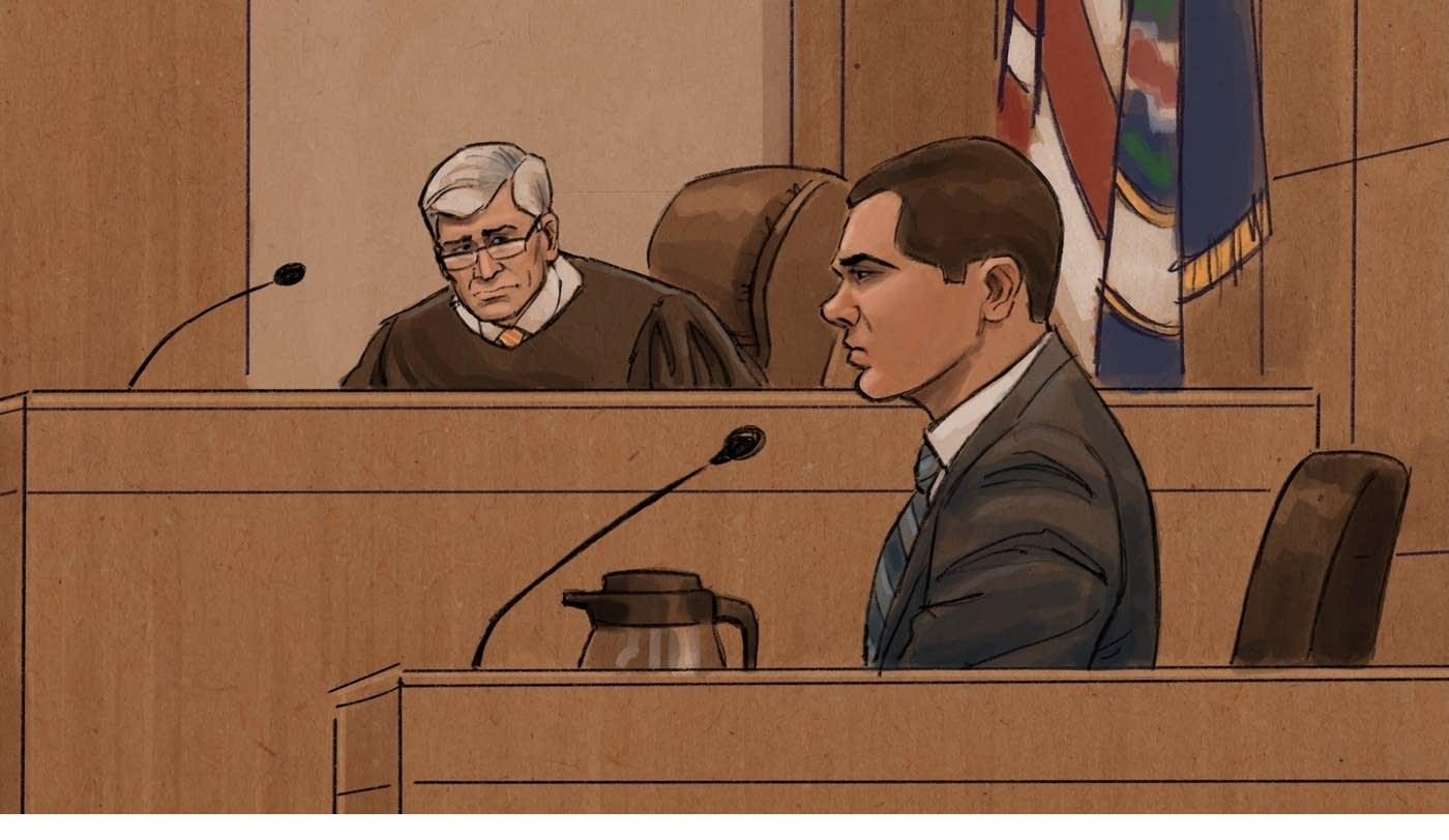 Courtroom sketch of Tony Lazzaro testifying