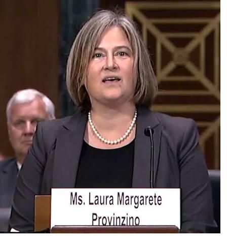 Laura Provinzino at her Senate Judiciary Committee confirmation hearing