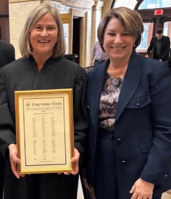 Sen. Amy Klobuchar with Judge Laura Provinzino